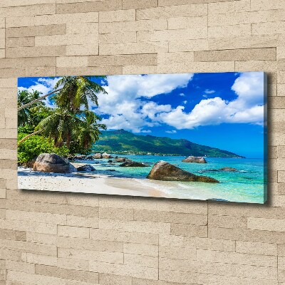 Canvas wall art Seychelles beach