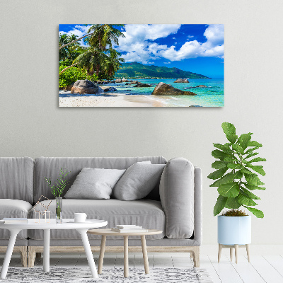 Canvas wall art Seychelles beach