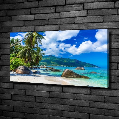 Canvas wall art Seychelles beach