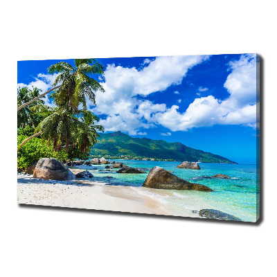 Canvas wall art Seychelles beach