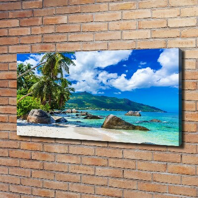 Canvas wall art Seychelles beach