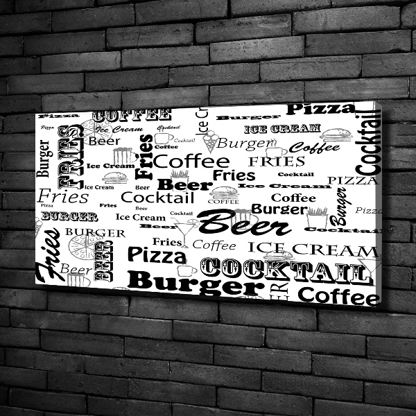 Canvas wall art Menu in the restaurant