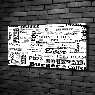 Canvas wall art Menu in the restaurant