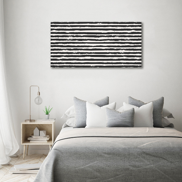 Canvas wall art Black and white stripes