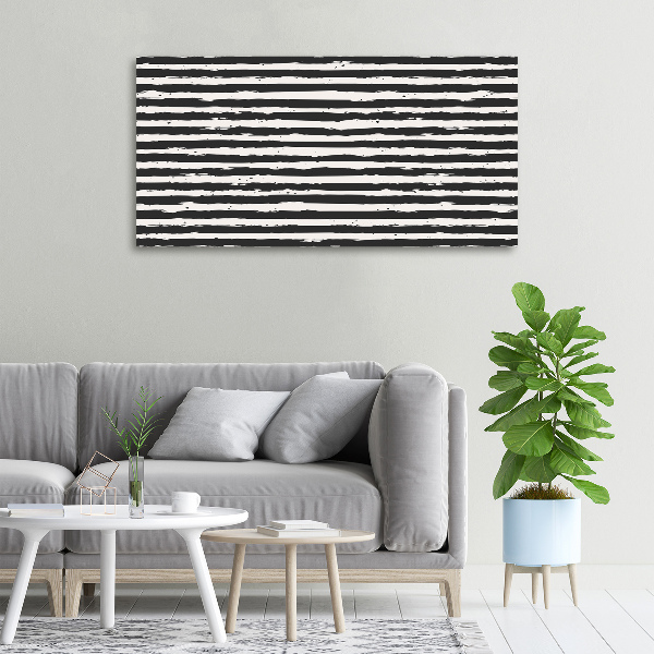 Canvas wall art Black and white stripes