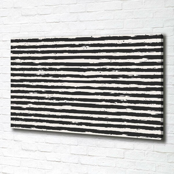 Canvas wall art Black and white stripes