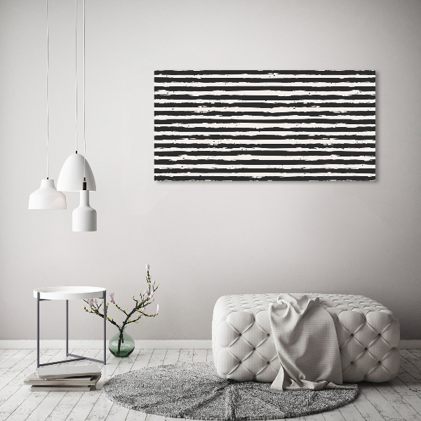 Canvas wall art Black and white stripes