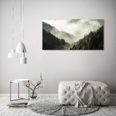 Canvas wall art Fog over the forest