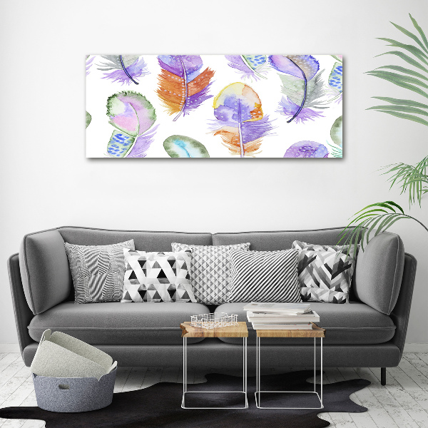 Canvas wall art Colorful feathers