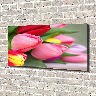 Canvas wall art Colorful tulips