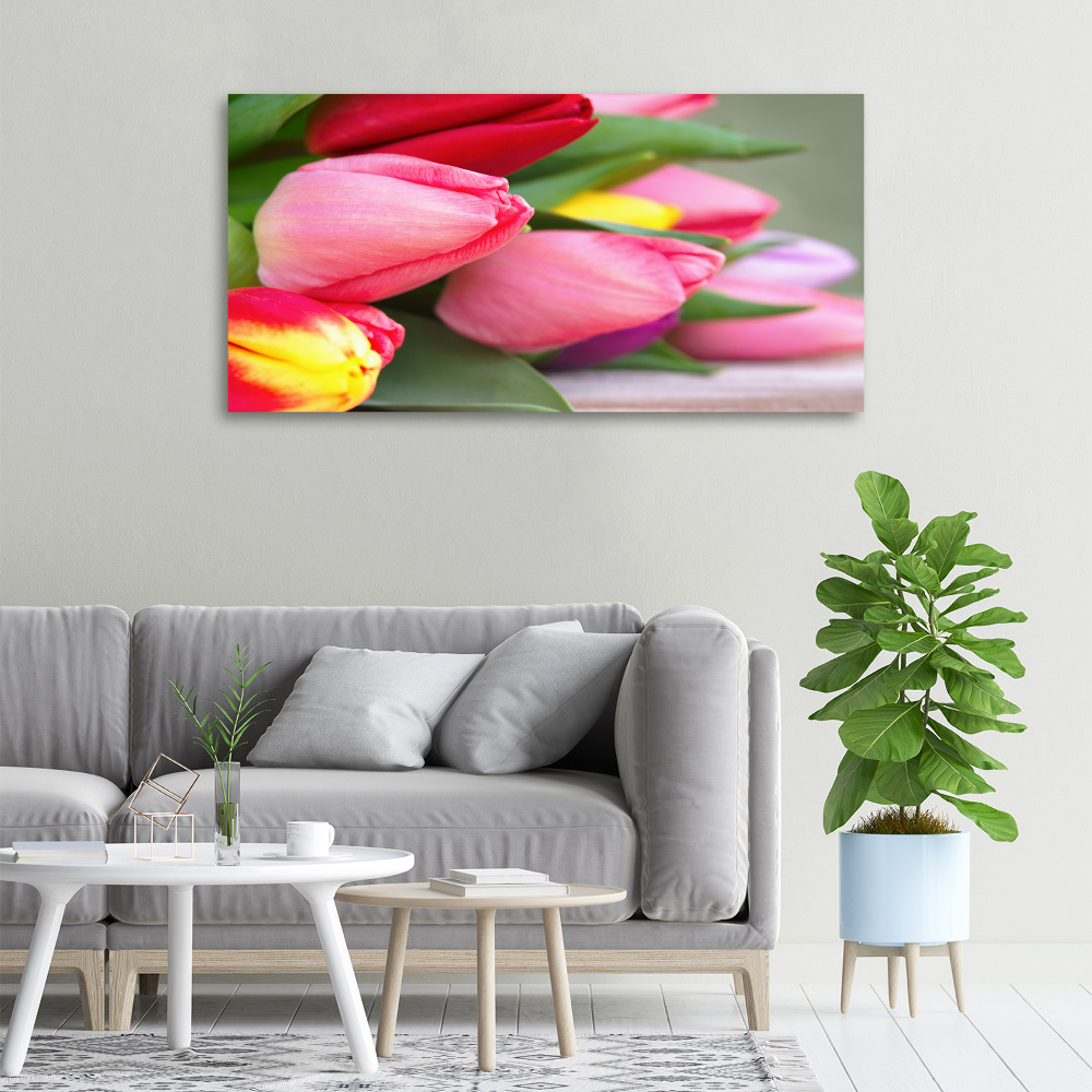 Canvas wall art Colorful tulips