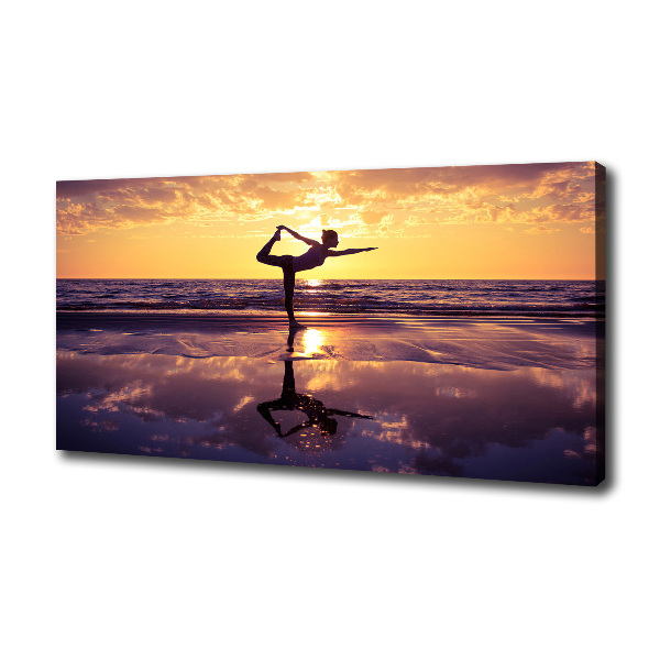 Canvas wall art Yoga on the beach