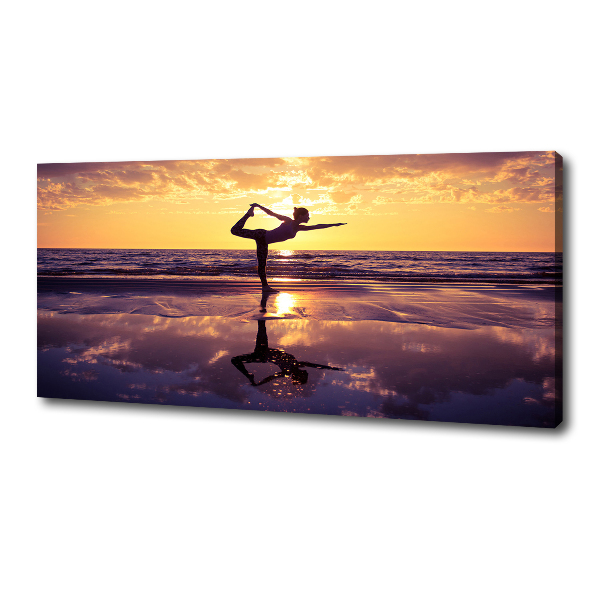 Canvas wall art Yoga on the beach