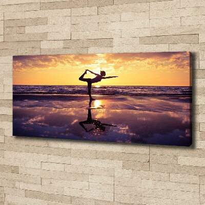 Canvas wall art Yoga on the beach