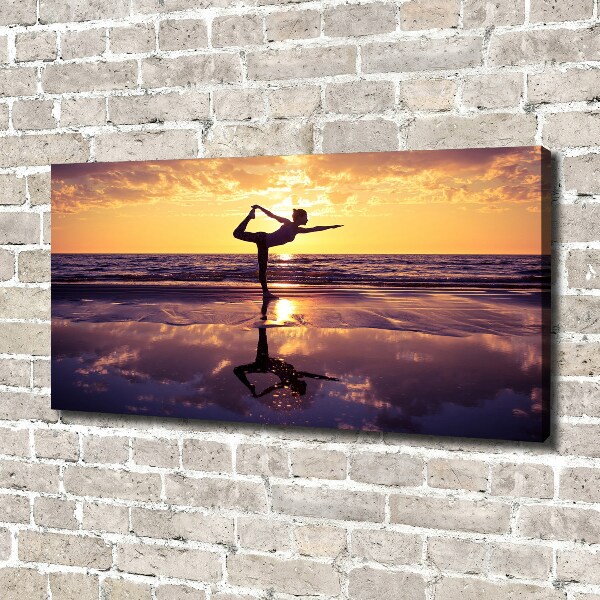 Canvas wall art Yoga on the beach