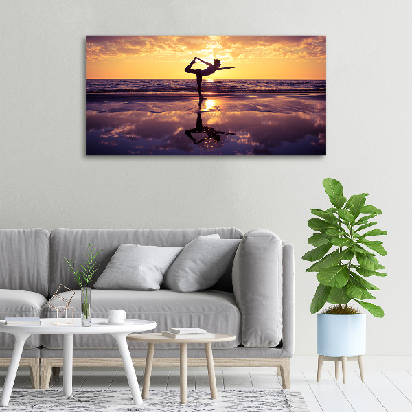 Canvas wall art Yoga on the beach