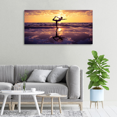 Canvas wall art Yoga on the beach