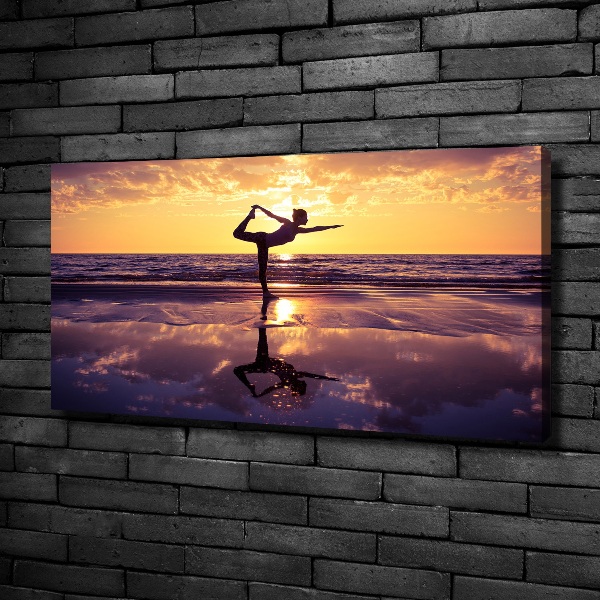 Canvas wall art Yoga on the beach