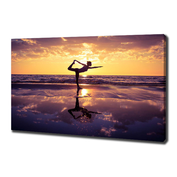 Canvas wall art Yoga on the beach