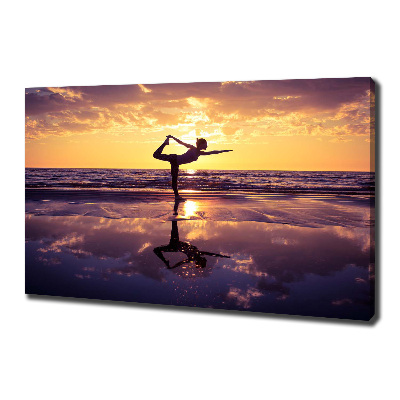 Canvas wall art Yoga on the beach