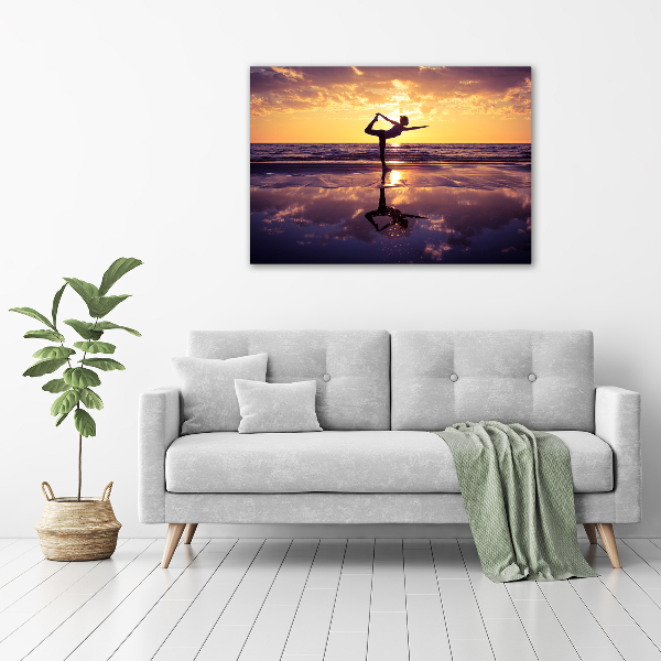 Canvas wall art Yoga on the beach