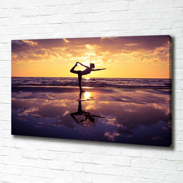 Canvas wall art Yoga on the beach