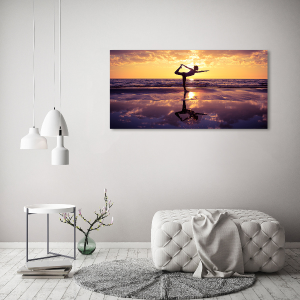 Canvas wall art Yoga on the beach