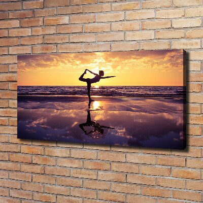 Canvas wall art Yoga on the beach