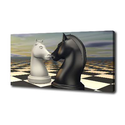 Canvas wall art Chess horses