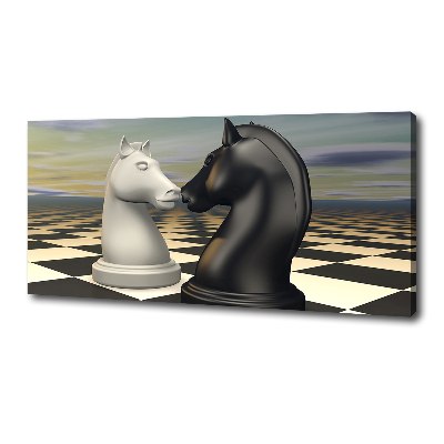 Canvas wall art Chess horses