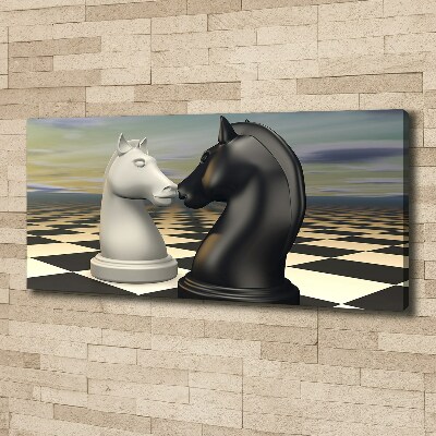 Canvas wall art Chess horses