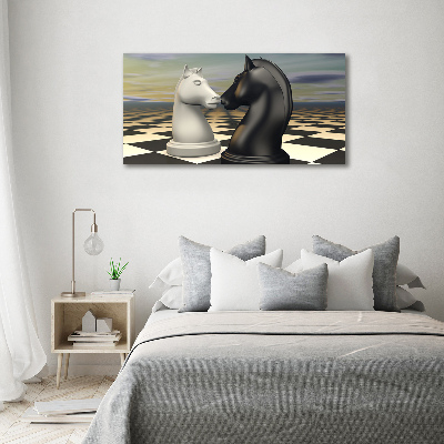 Canvas wall art Chess horses