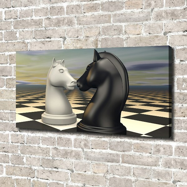 Canvas wall art Chess horses