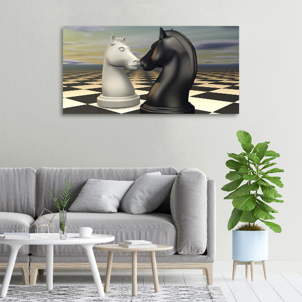 Canvas wall art Chess horses