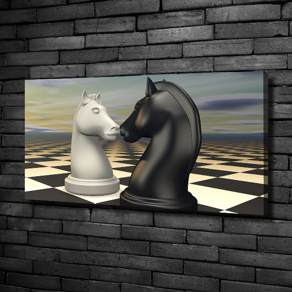 Canvas wall art Chess horses