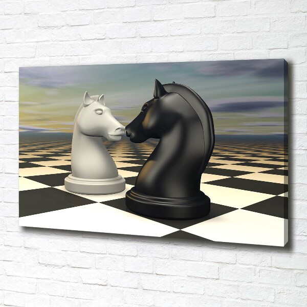 Canvas wall art Chess horses