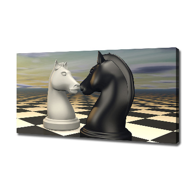 Canvas wall art Chess horses