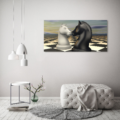 Canvas wall art Chess horses