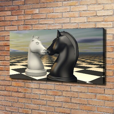 Canvas wall art Chess horses