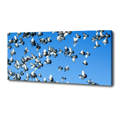 Canvas wall art Flock of pigeons