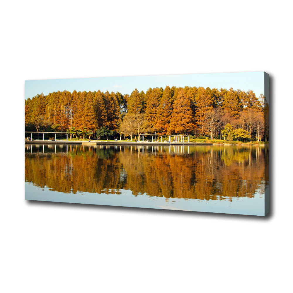 Canvas wall art Forest by the lake