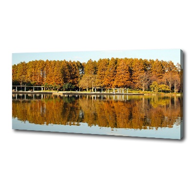 Canvas wall art Forest by the lake