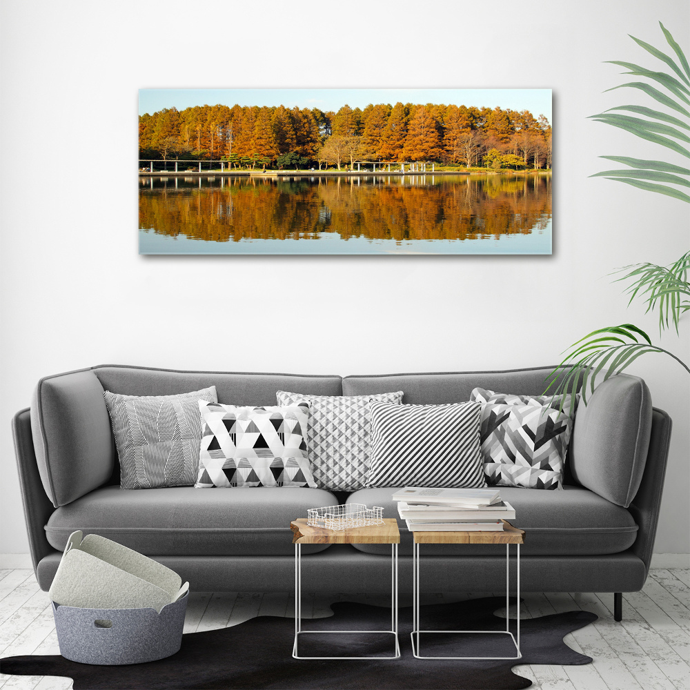 Canvas wall art Forest by the lake