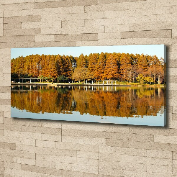 Canvas wall art Forest by the lake