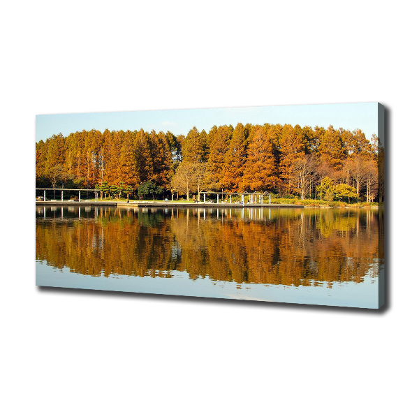 Canvas wall art Forest by the lake