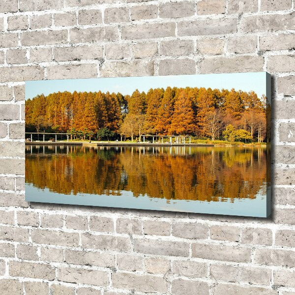 Canvas wall art Forest by the lake