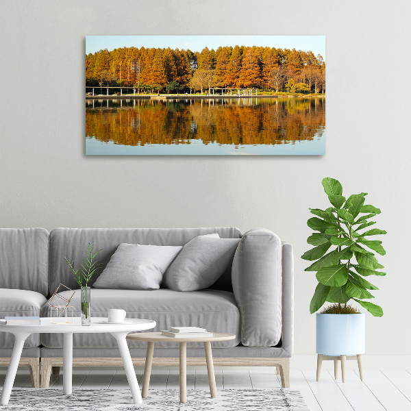 Canvas wall art Forest by the lake