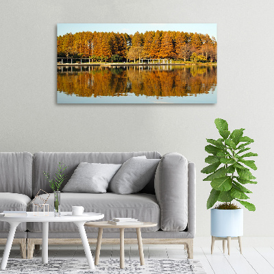 Canvas wall art Forest by the lake