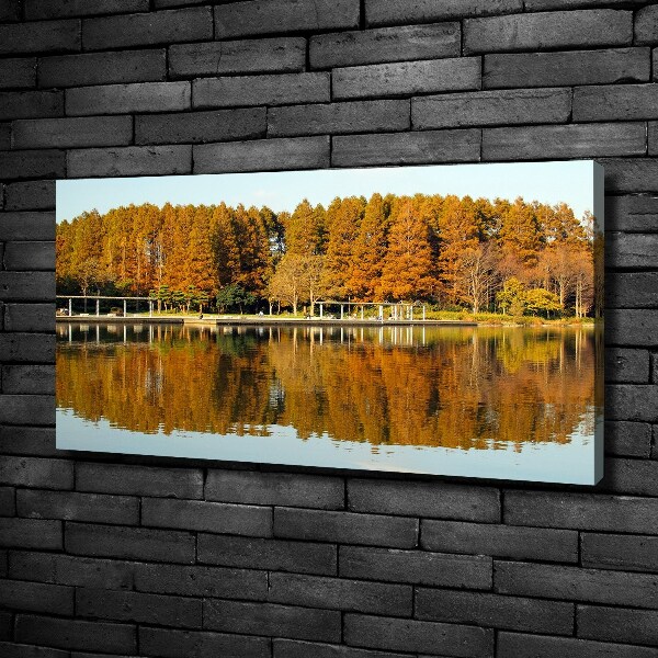 Canvas wall art Forest by the lake