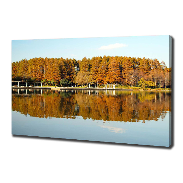 Canvas wall art Forest by the lake